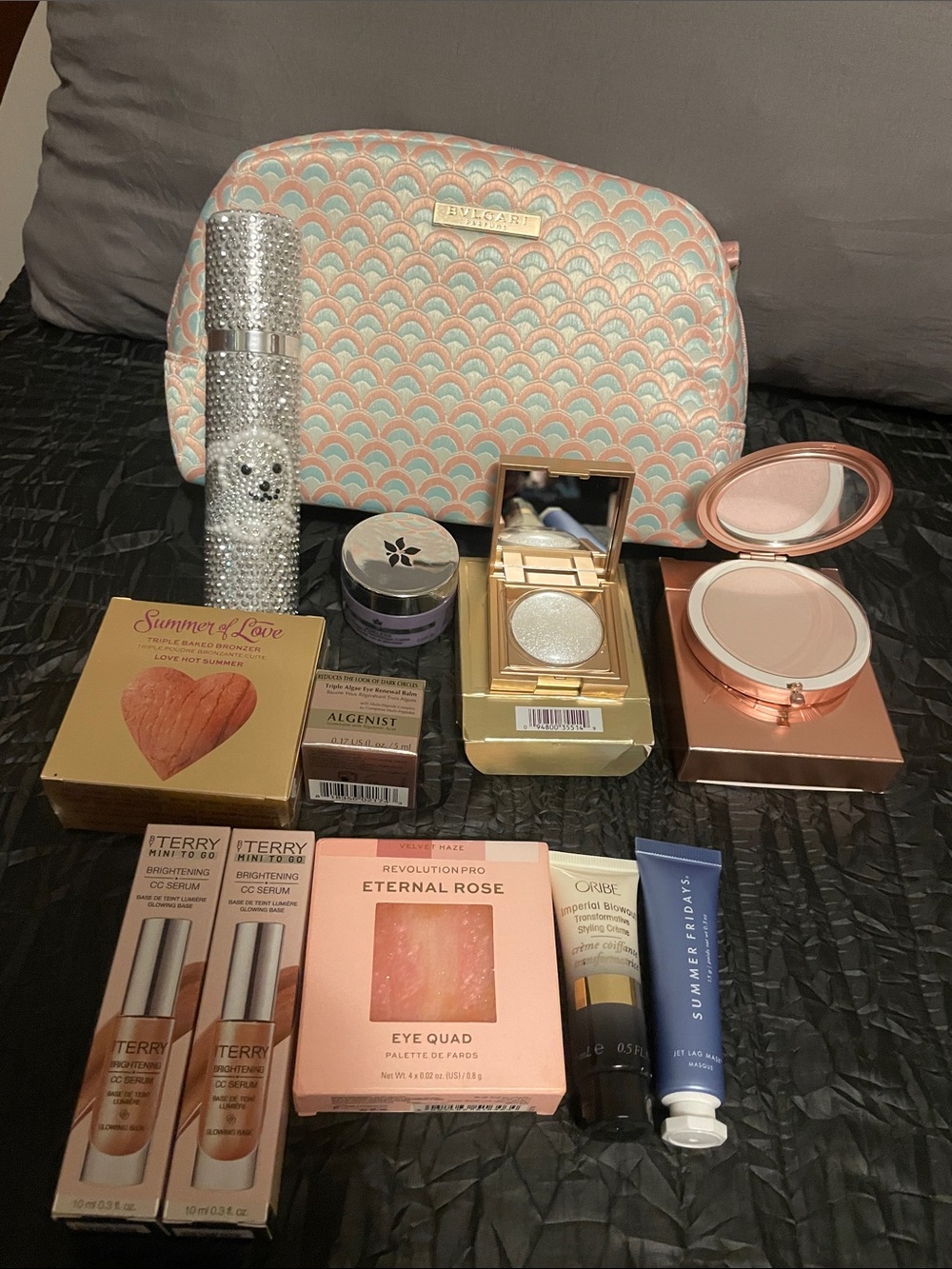 Bvlgari cosmetic bag with cosmetic lot